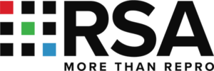 RSA logo with the tagline "More Than Repro," featuring a grid of black, red, green, and blue squares.