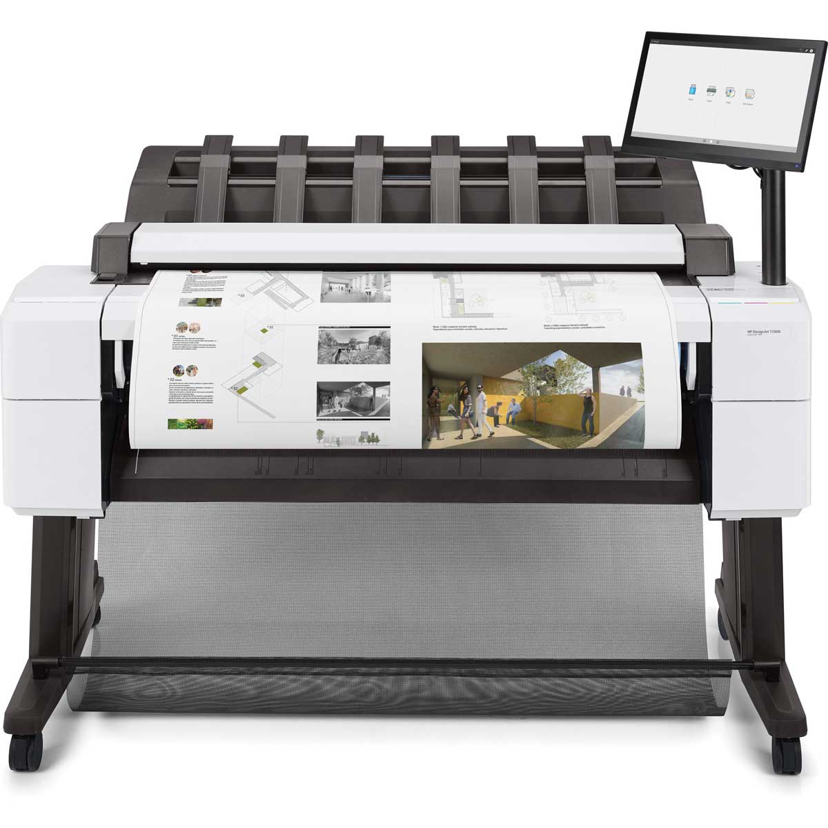 Front facing view of HP printer