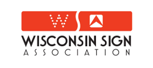 Wisconsin Sign Association logo featuring stylized red and white elements with modern typography.