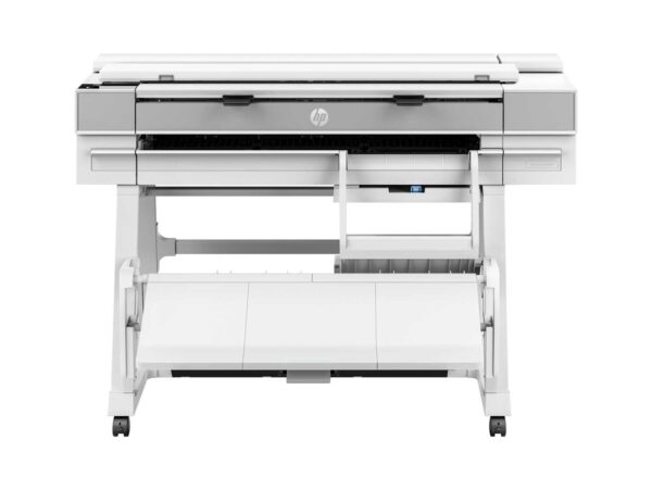 HP DesignJet XT 950: Front-facing view of the HP DesignJet XT 950 wide-format printer, designed for precision and high-resolution prints in professional environments.