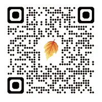Donation QR Code with a fall-themed maple leaf at the center, designed for scanning and contributing to the Share Your Holidays food drive campaign.