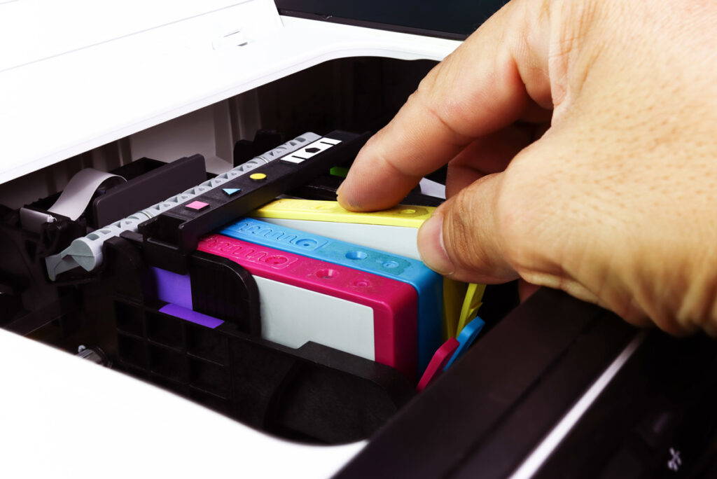 Service on a printer ink cartridge.