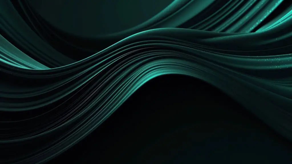 Green Waves abstract digital art featuring smooth, flowing emerald green curves with subtle lighting and texture for a modern, futuristic aesthetic.