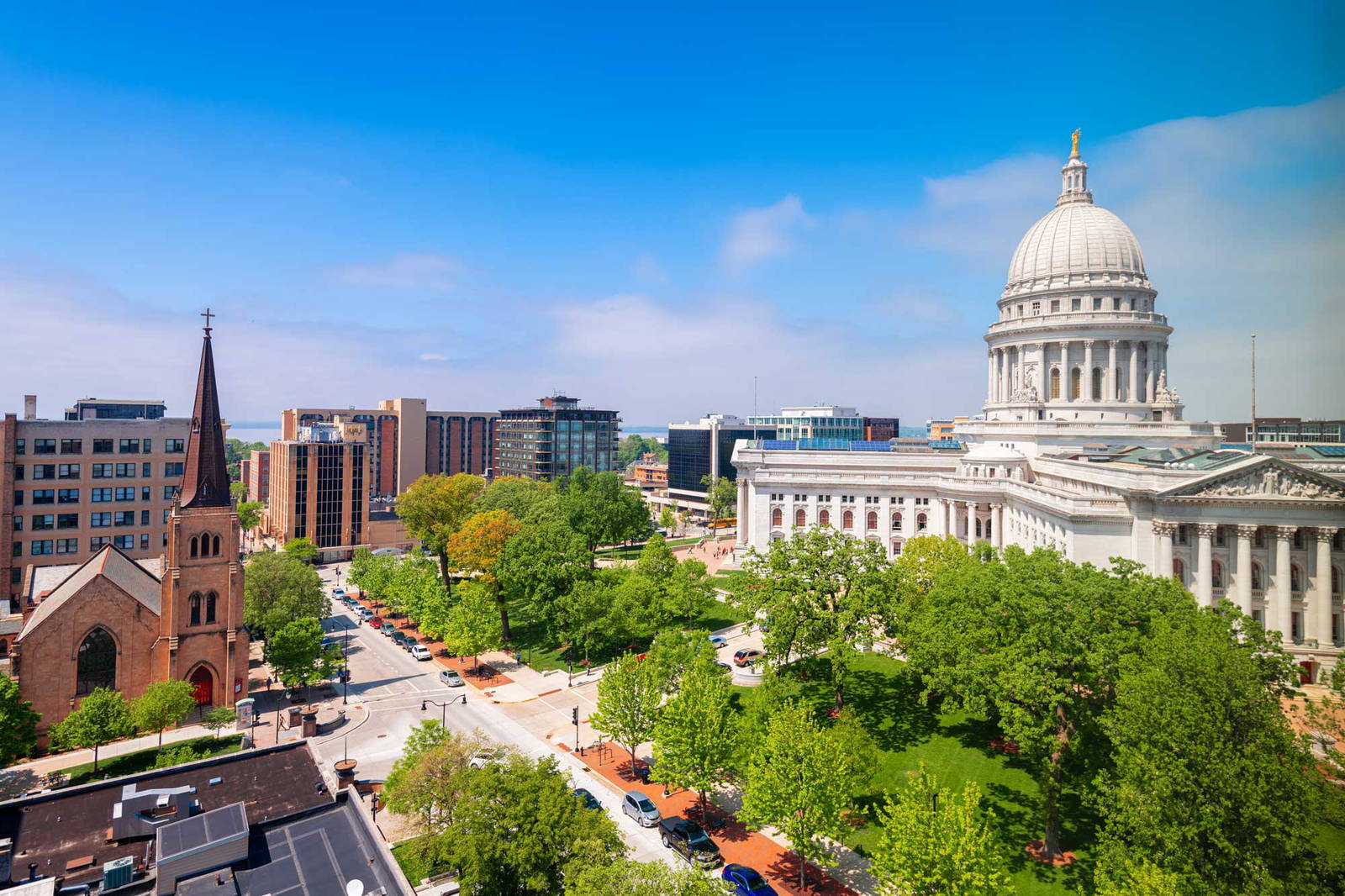 Ariel view of Madison, WI.