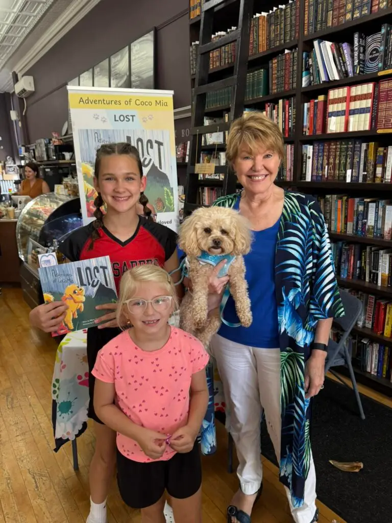 Stand up banner at library book signing