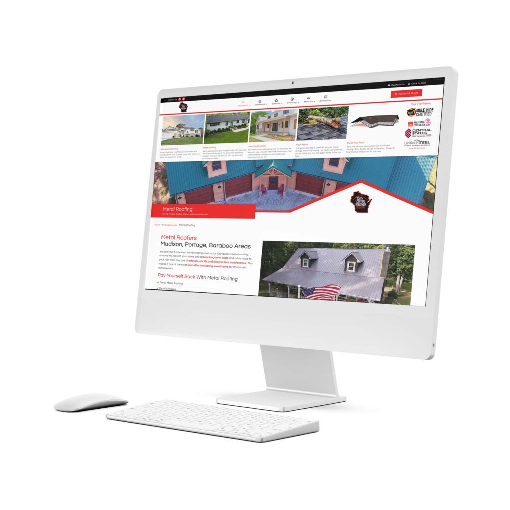 South Central Wi Roofing Mega Menu Dropdown