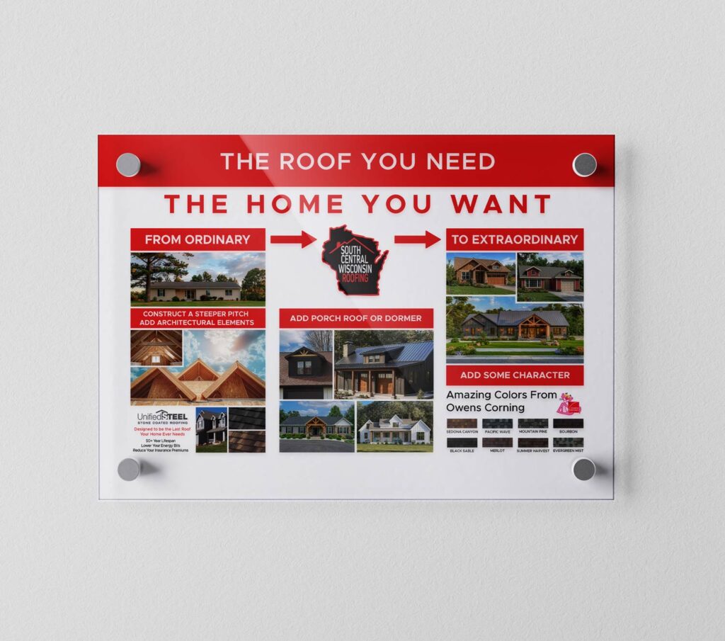 South central wisconsin roofing alumicore sign