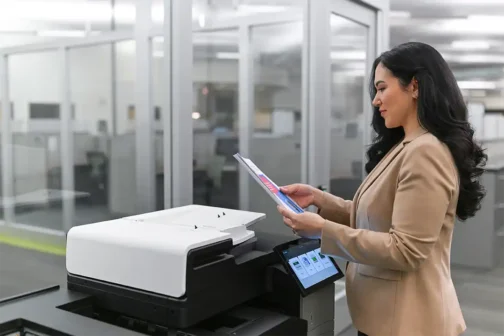 Lexmark PR looking at brochure