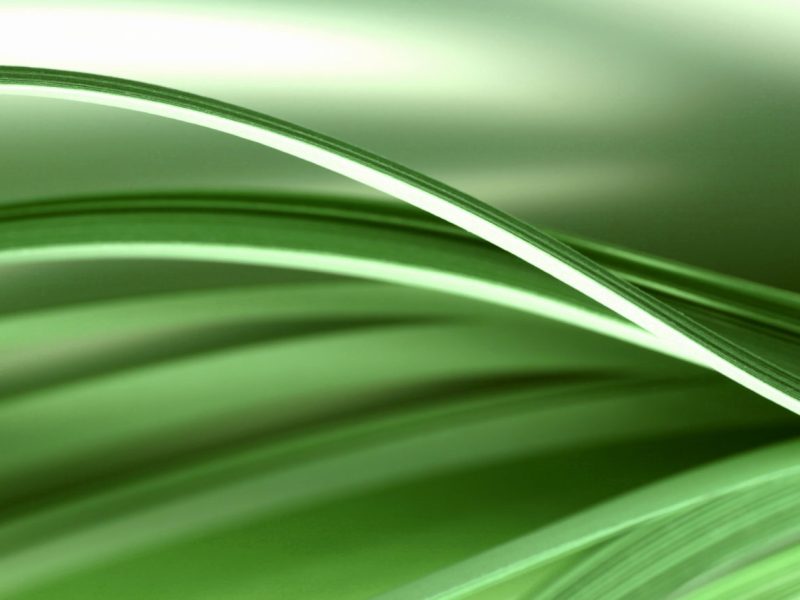 Abstract Green Waves flowing in smooth, layered curves with a soft gradient background, creating a modern and organic visual effect.