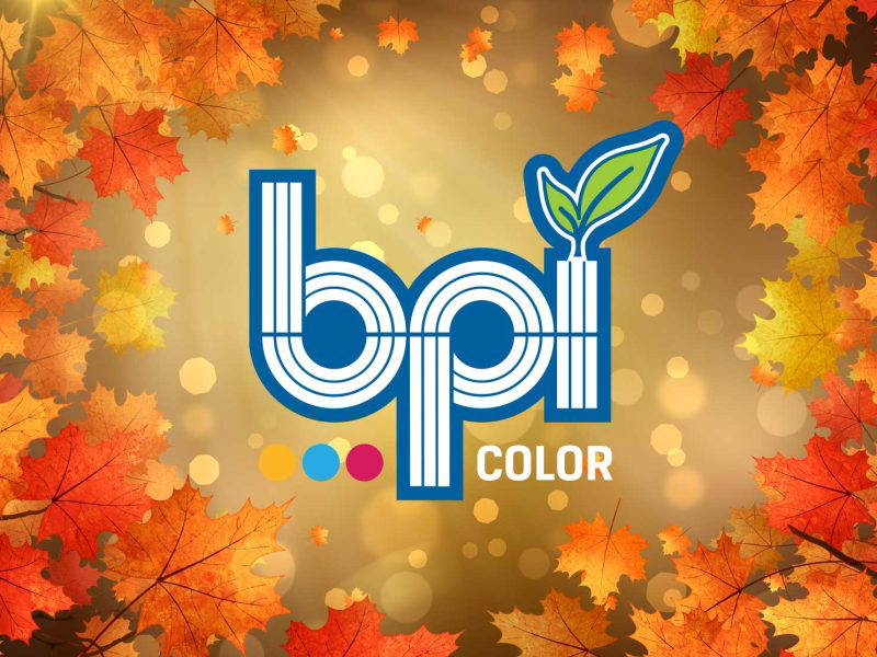 Autumn leaves with BPI Color logo