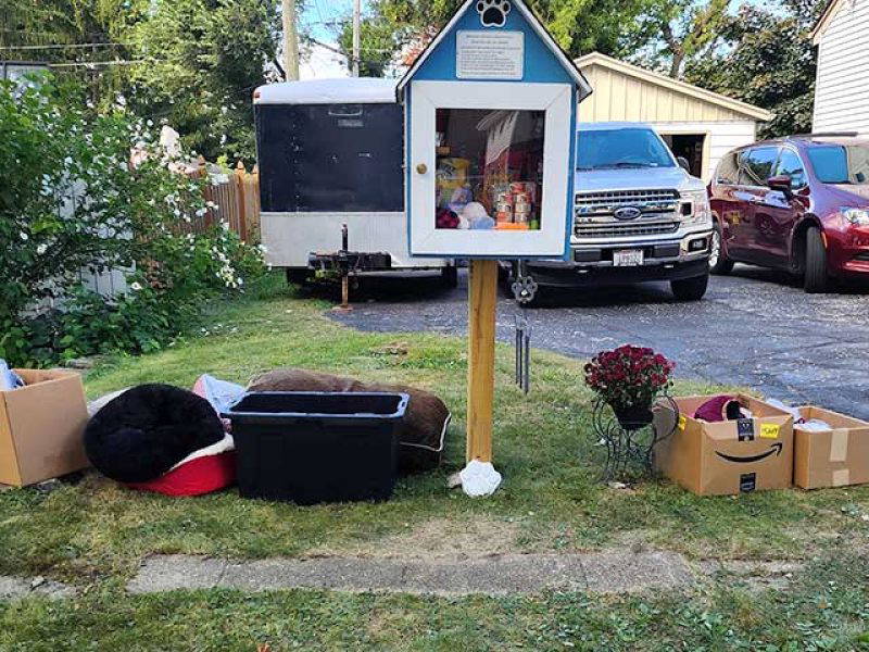 Pet supply and food donation center.