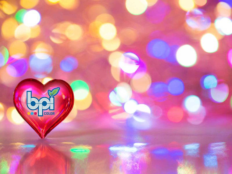 Colorful heart with BPI Color's logo.